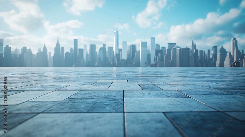 Manhattan, Dubai, Shanghai, and Hong Kong City Centers with Platforms, Roads, Parking Lots, and Brick Pavements for Car Advertisement Background Manhattan, Dubai, Shanghai, and Hong Kong City Centers with Platforms, Roads, Parking Lots, and Brick Pavements for Car Advertisement Background
