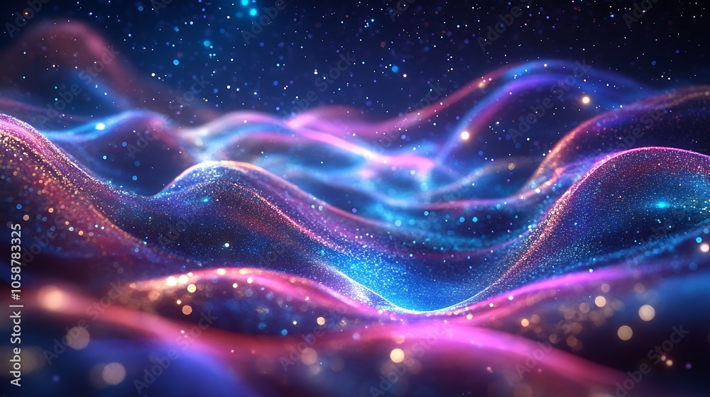 abstract curved lınes and glowing lights on a black background abstract curved lınes and glowing lights on a black background