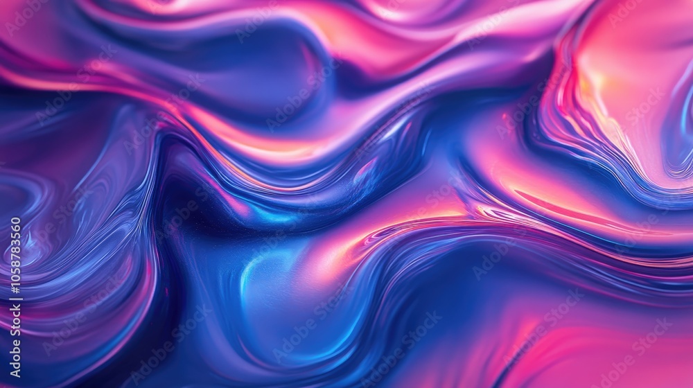 Obraz premium Abstract wallpaper featuring liquid waves Innovative holographic design crafted using AI technology