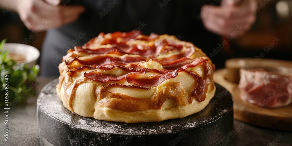 Delicious Bacon Dessert Encased in Handcrafted Dough Delicious Bacon Dessert Encased in Handcrafted Dough