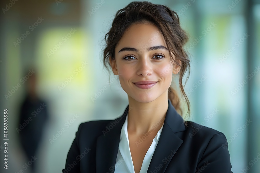 Professional Woman in Suit with Optimistic Smile Professional Woman in Suit with Optimistic Smile