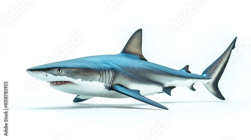 Stunning shark image expertly cut out and isolated on a clean white background