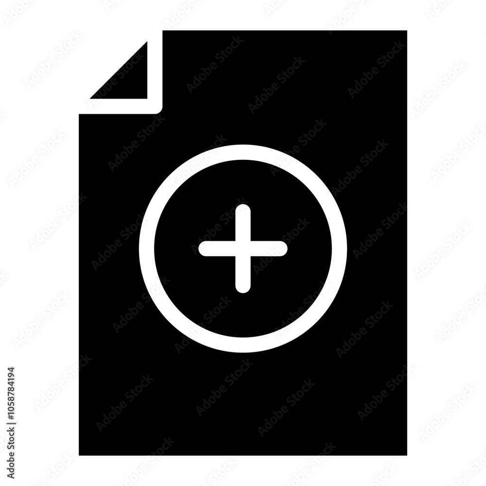 Fototapeta premium add document icon, document with plus icon