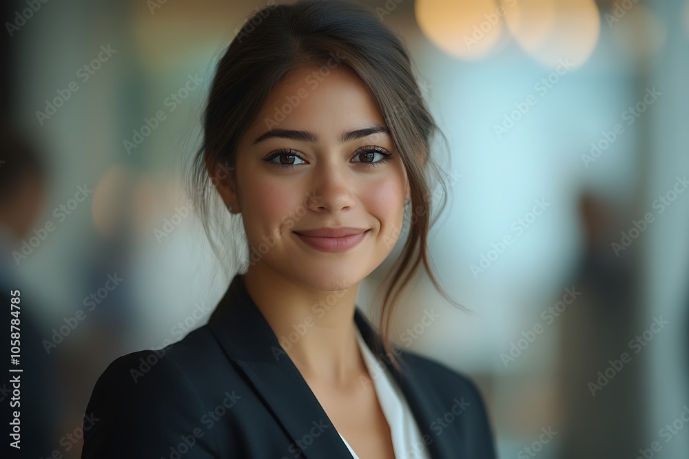 Professional Woman with Dark Hair in Business Attire Headshot Portrait Professional Woman with Dark Hair in Business Attire Headshot Portrait