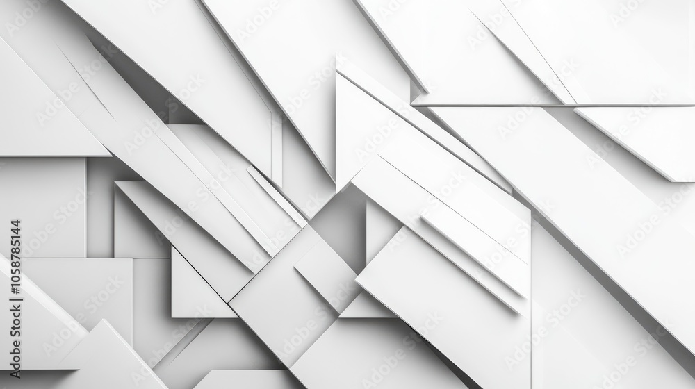 Abstract 3D white geometric background with overlapping layers Abstract 3D white geometric background with overlapping layers