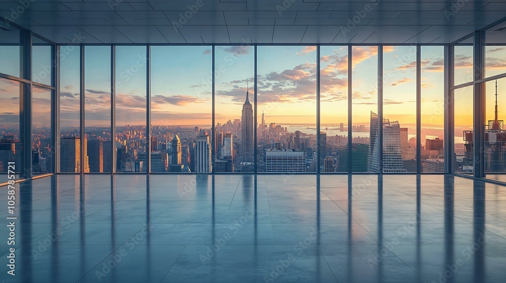 Fototapeta premium Urban Center in Manhattan and Dubai Featuring Pathways, Parking, and Road for Automotive Advertising