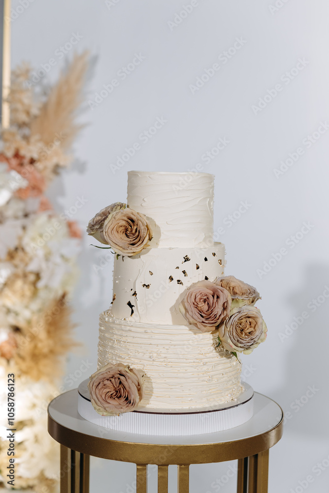 wedding cake with flowers