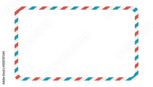 Wallpaper Mural Airmail blank postcard template retro border envelope with stripes. Paper texture, vintage mail. Air post letter. Blank envelope Torontodigital.ca