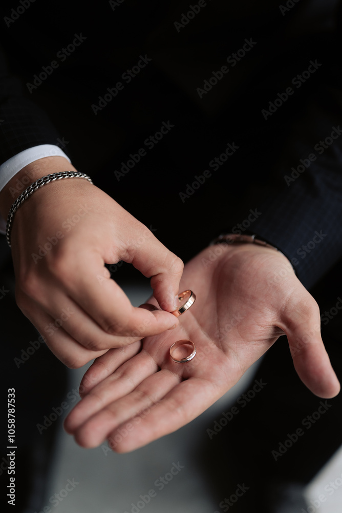 bride and groom holding hands