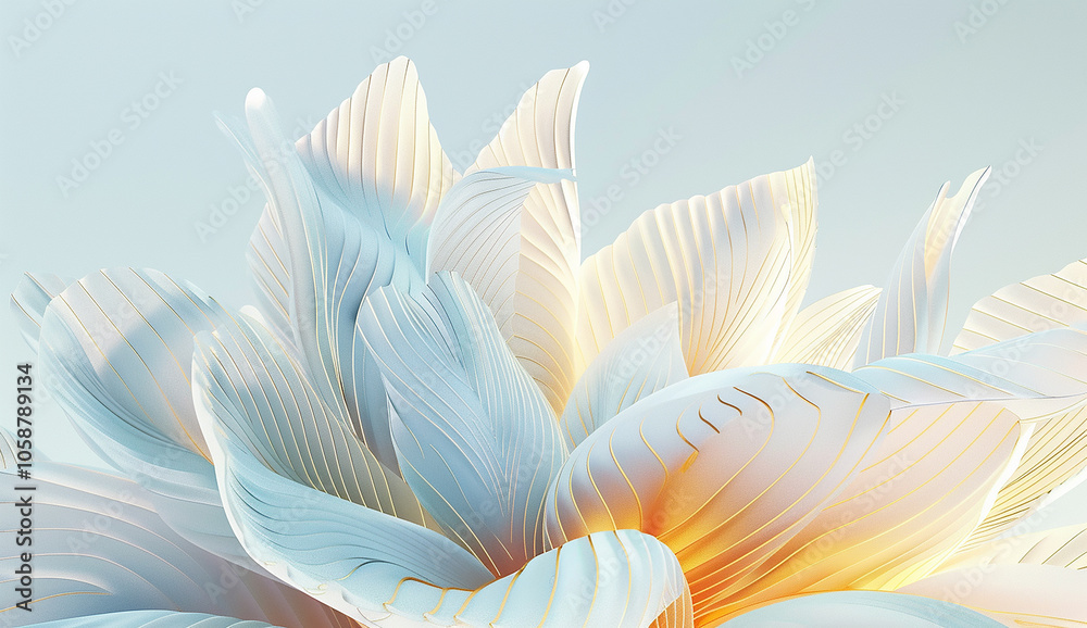 A 3D of an abstract blue flower. A 3D of an abstract blue flower.