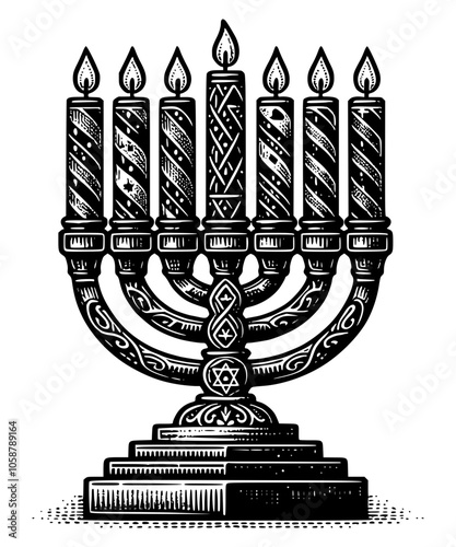 menorah with candles