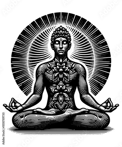 yoga in the lotus position