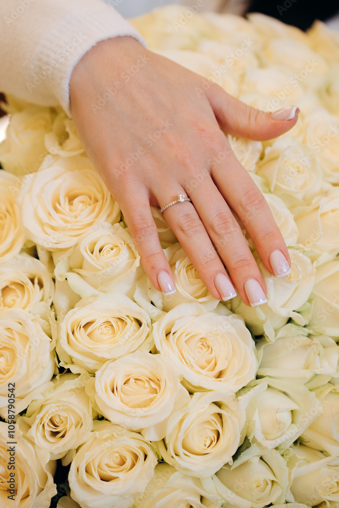 hands of bride and groom with rings