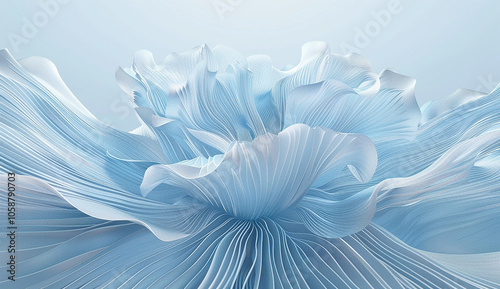 Fototapeta Naklejka Na Ścianę i Meble -  A 3D of an abstract blue flower.
