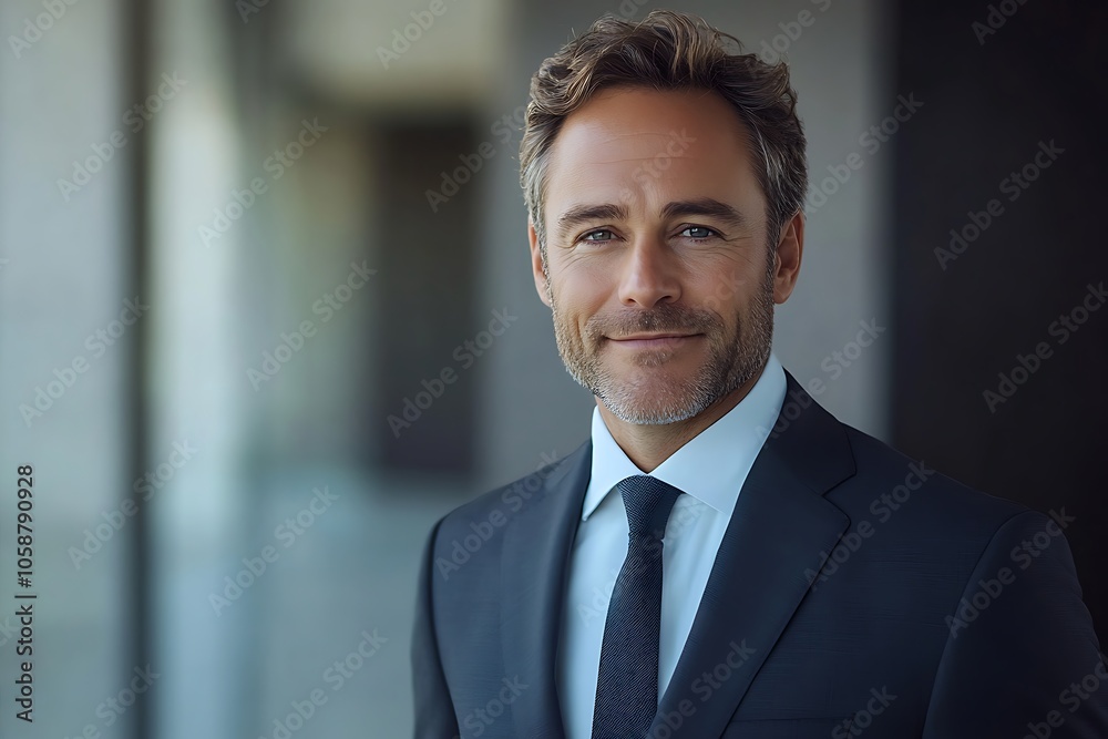 Professional Headshot Smiling Middle-Aged Businessman in Suit and Tie Professional Headshot Smiling Middle-Aged Businessman in Suit and Tie