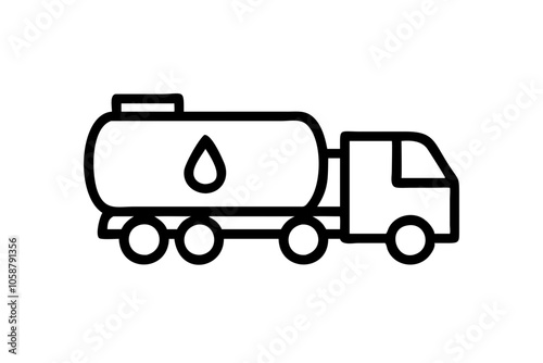 Tanker truck line icon. Vector illustration 