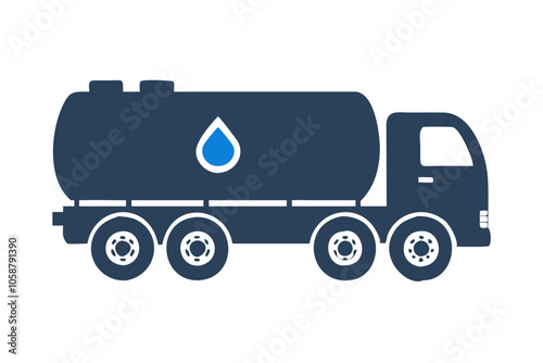 Tanker truck icon. Vector illustration 