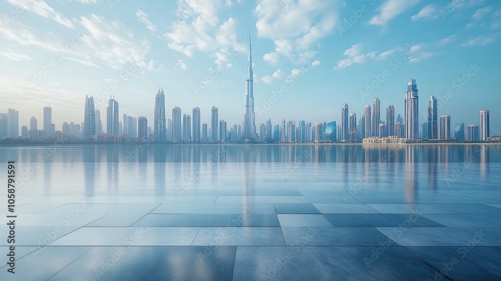 Urban Center in Manhattan and Dubai Featuring Pathways, Parking, and Road for Automotive Advertising Urban Center in Manhattan and Dubai Featuring Pathways, Parking, and Road for Automotive Advertising