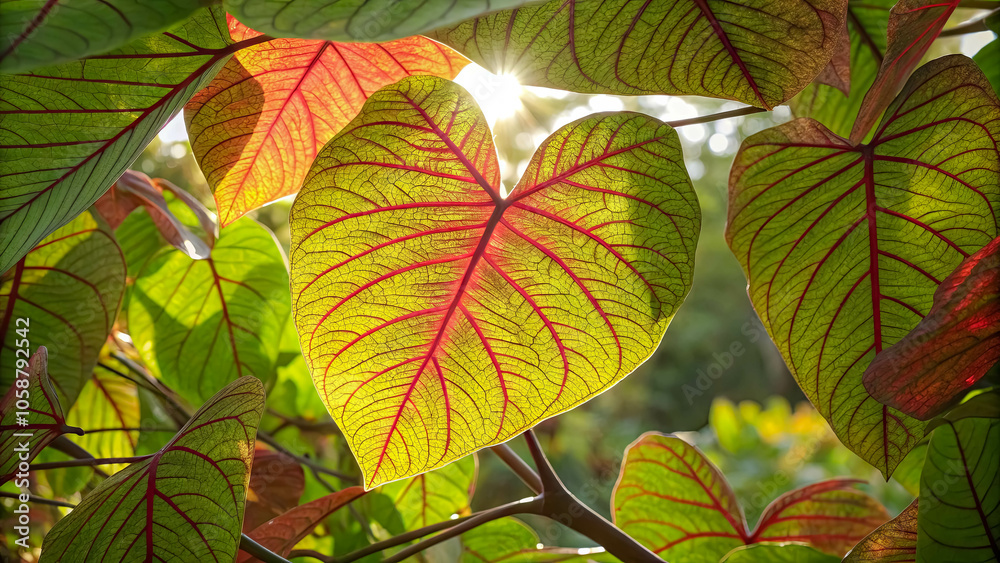 Intricate Veins of a Leaf Illuminated by a Sunbeam, Unveiling a Tapestry of Nature's Artistic Details Intricate Veins of a Leaf Illuminated by a Sunbeam, Unveiling a Tapestry of Nature's Artistic Details