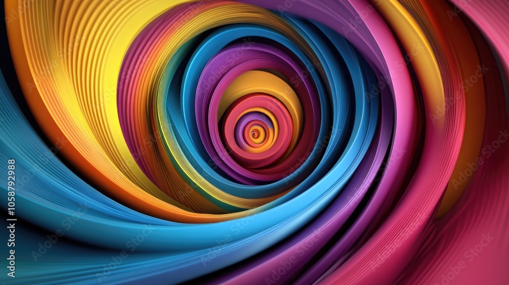 Obraz premium Colorful abstract swirl in 3D ideal for graphic designs and presentations