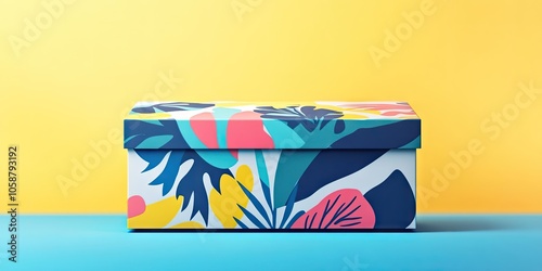 Bright and colorful Citizen Card Box designed for National Identification. Fun mockup for National Identity featuring a shoebox design.