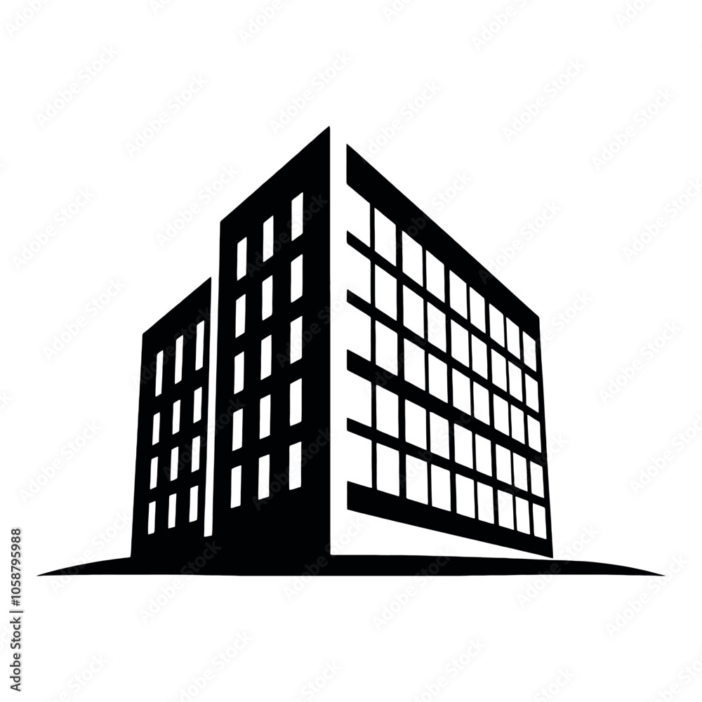 a building logo vector silhouette, a modern shape building logo concept a building logo vector silhouette, a modern shape building logo concept