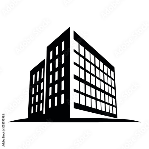 a building logo vector silhouette, a modern shape building logo concept