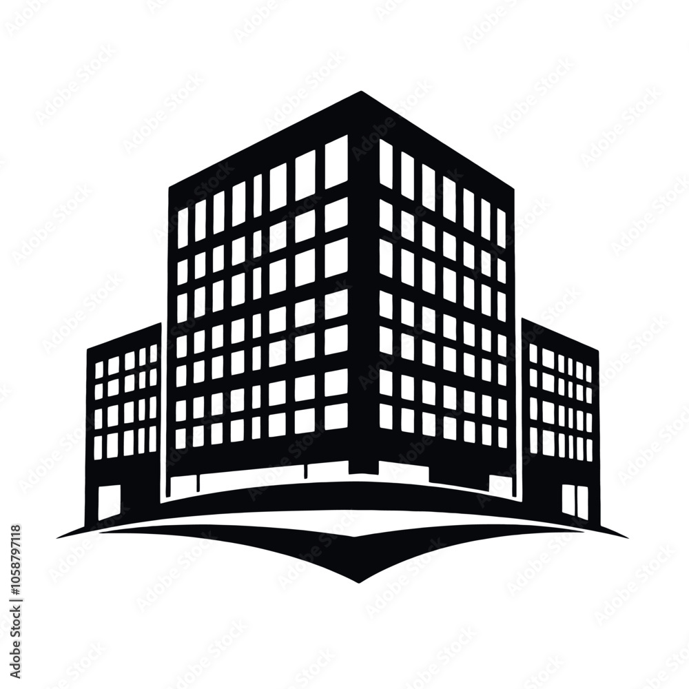 a building logo vector silhouette, a modern shape building logo concept a building logo vector silhouette, a modern shape building logo concept
