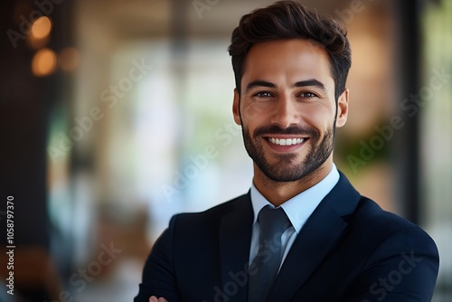 Smiling Businessman Headshot - Confident and Successful