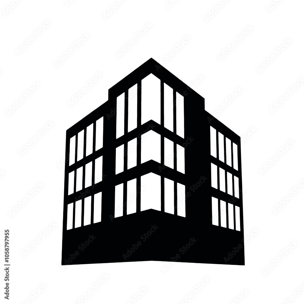 a building logo vector silhouette, a modern shape building logo concept a building logo vector silhouette, a modern shape building logo concept