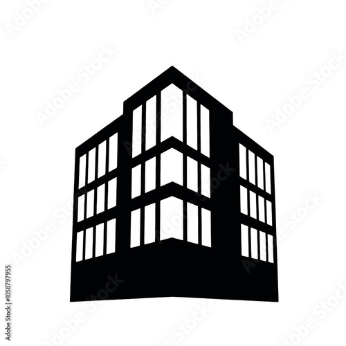 a building logo vector silhouette, a modern shape building logo concept