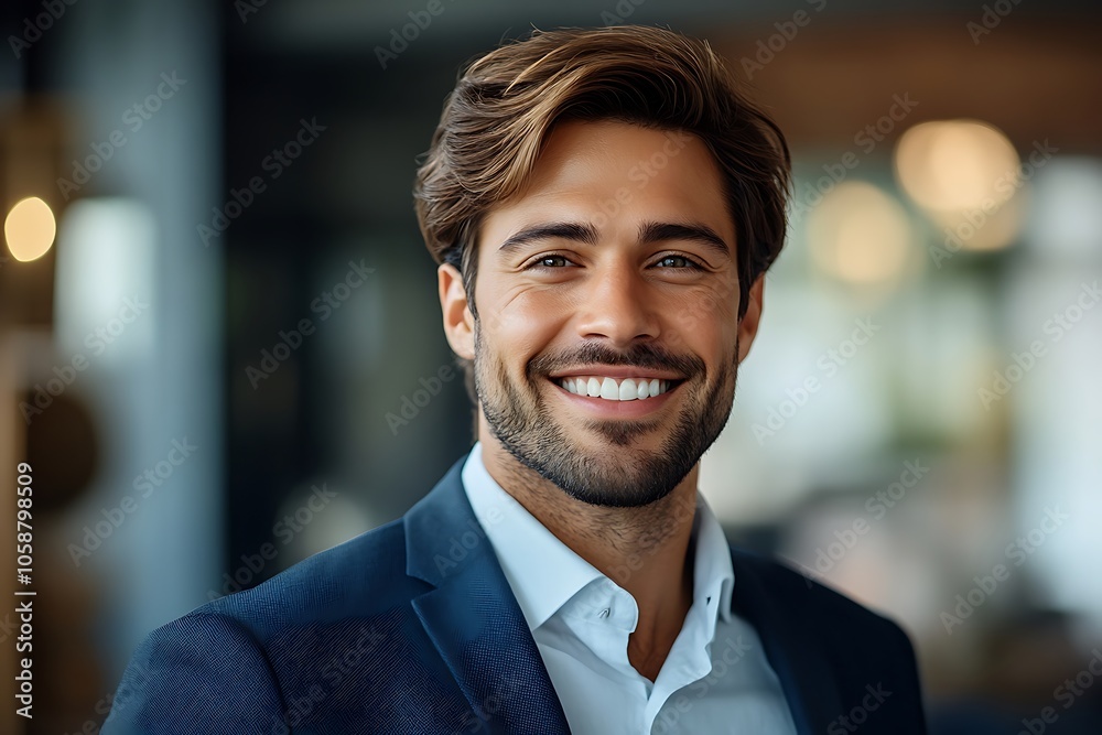 Smiling Businessman in a Suit, Professional Portrait Smiling Businessman in a Suit, Professional Portrait