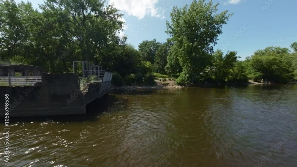 FPV Of Riviere des Prairies In Montreal, Canada FPV Of Riviere des Prairies In Montreal, Canada