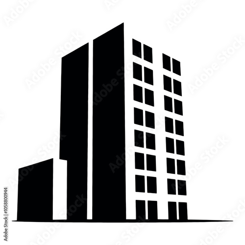 a building logo vector silhouette, a modern shape building logo concept