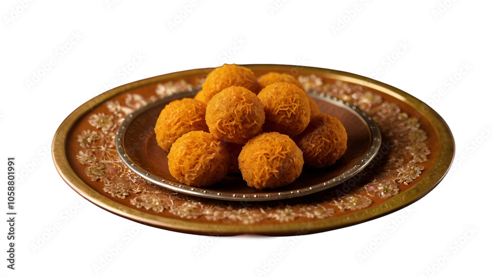 A plate of golden-brown, crispy fried balls garnished with fresh parsley. A plate of golden-brown, crispy fried balls garnished with fresh parsley.