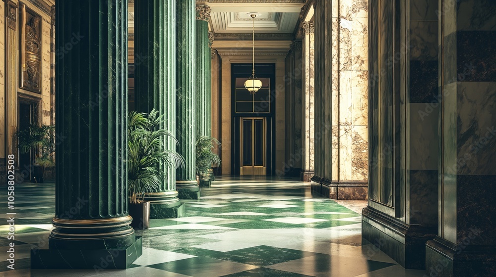 Naklejka premium Palace interior background columns hall