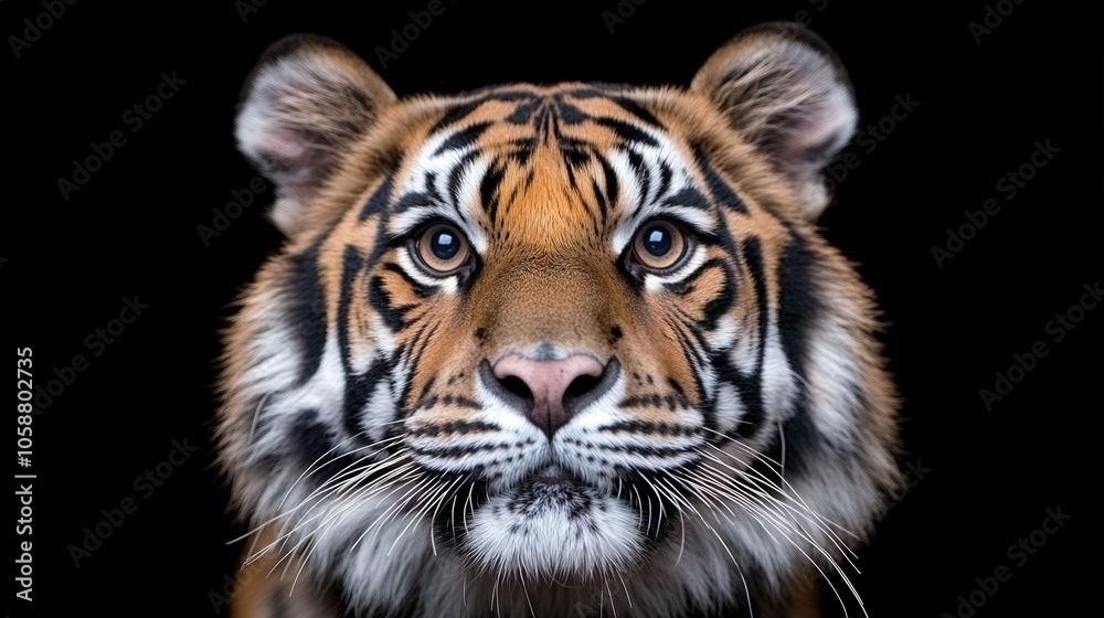 Naklejka premium Majestic Tiger Close Up Portrait Powerful and Intriguing Animal Photography