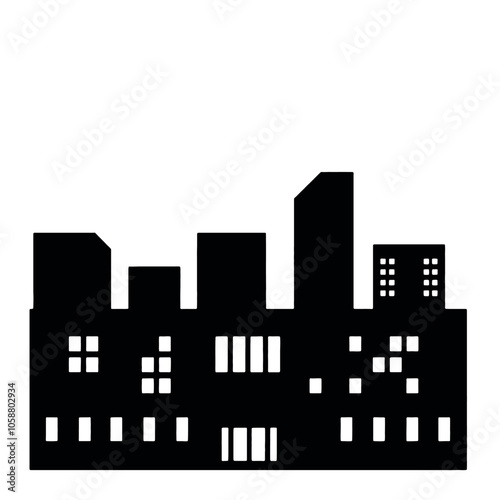 a building logo vector silhouette, a modern shape building logo concept