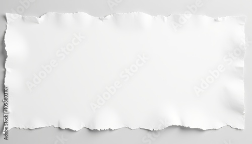 Blank white deckle edge paper, minimalist design, textured surface, artistic canvas