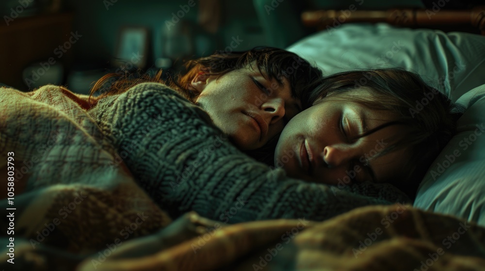 A romantic moment between two people on a bed, suitable for use in love story or relationship themed illustrations A romantic moment between two people on a bed, suitable for use in love story or relationship themed illustrations