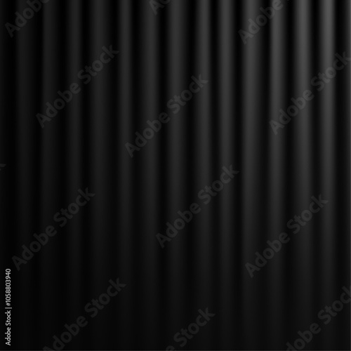 Black curtains background vector illustration.