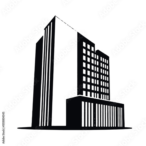 a building logo vector silhouette, a modern shape building logo concept