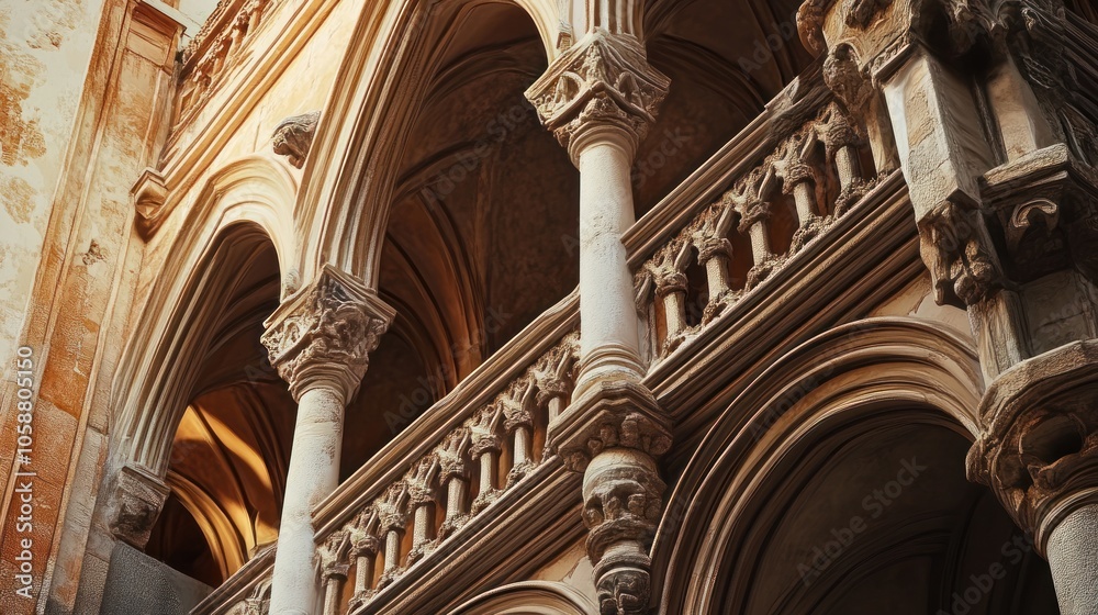 Architectural Detail of a Stone Building
