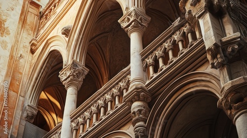 Architectural Detail of a Stone Building