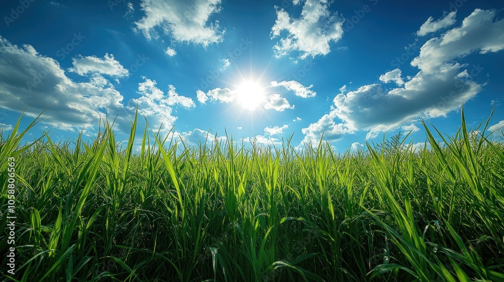 Obraz premium Sunny Day in a Green Meadow