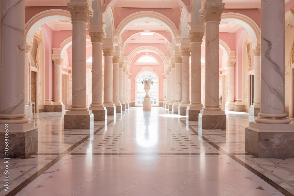 Fototapeta premium Palace interior background columns hall
