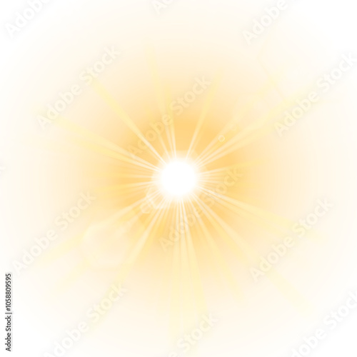 a ray of sunlight , transparent background