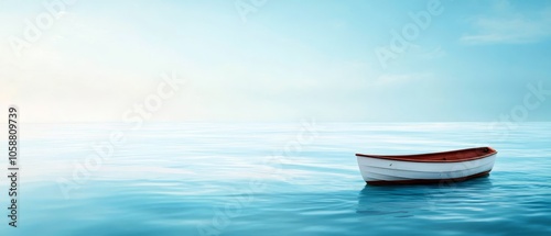  A small boat floats on the water's surface, adjacent to another boat doing the same