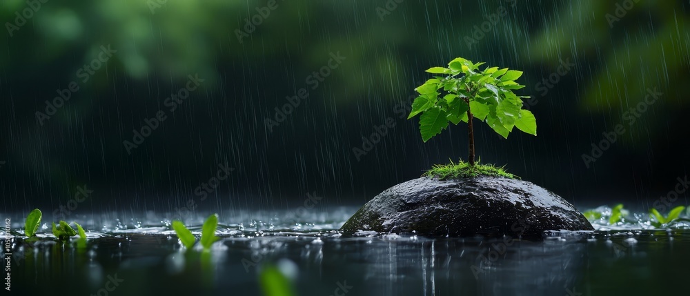 Naklejka premium rain descends