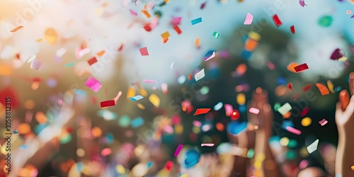 Obraz na płótnie The Labor Day festivities feature vibrant confetti and festive decorations that enhance the celebratory atmosphere of this important holiday. w salonie